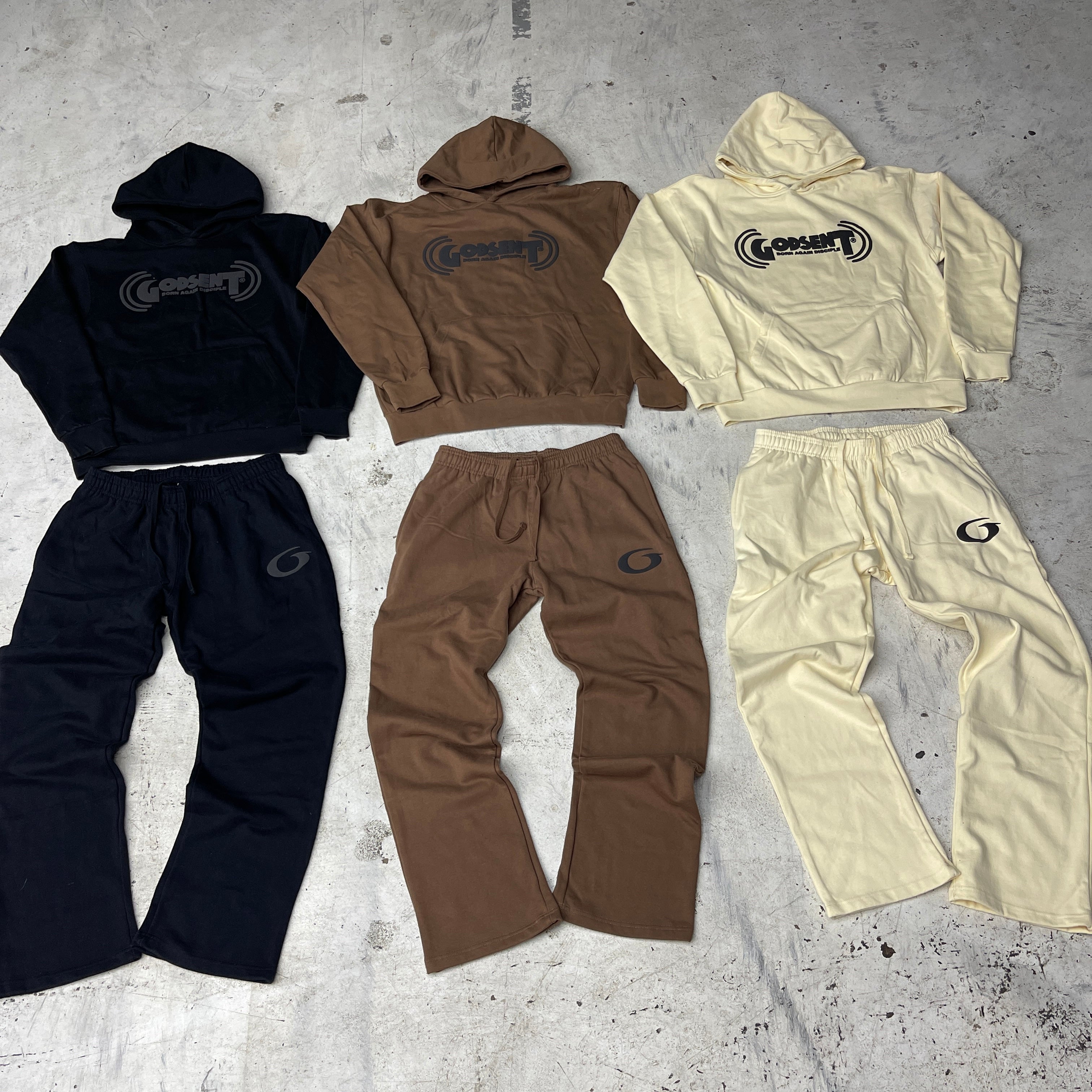 BORN AGAIN DISCIPLE PUFF PRINT SET (HOODIE + SWEATS)